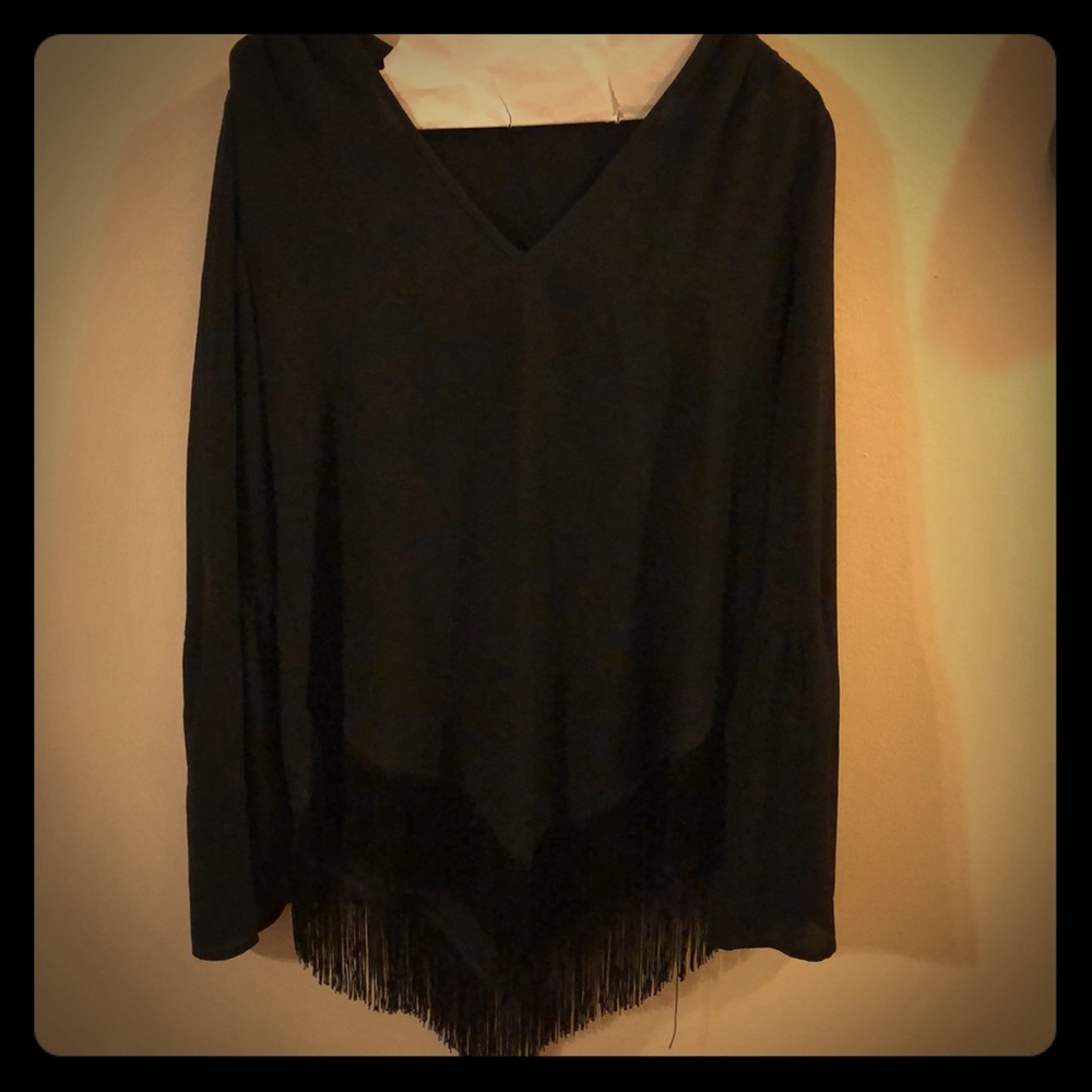 Black fringe top